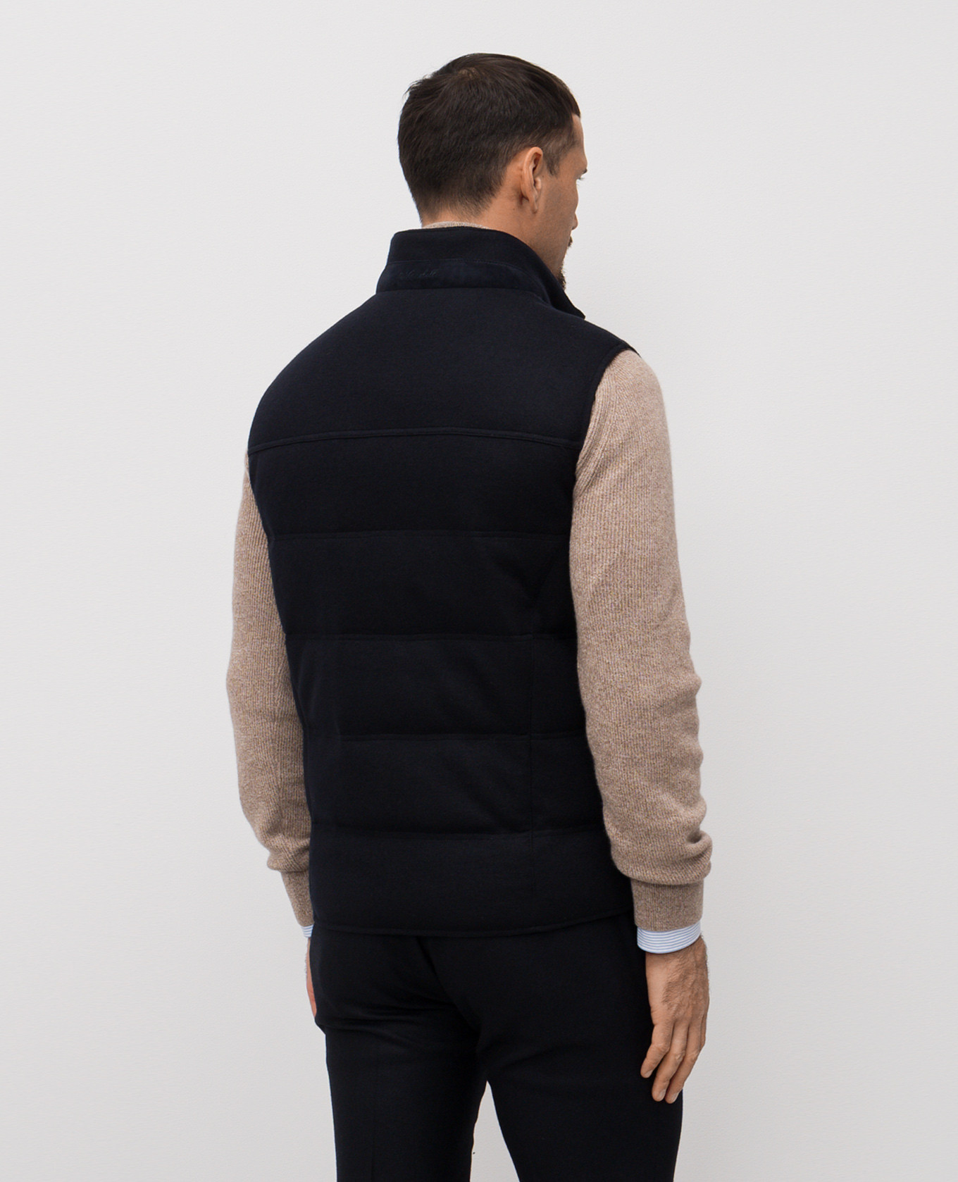 

Blue cashmere down vest Enrico Mandelli