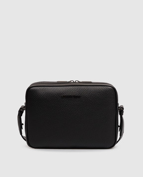 Stefano Ricci Black leather bag with metal logo ND263G9TUVD