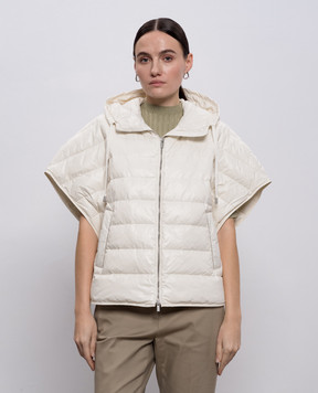 Peserico White down vest with monil chain A2411702200