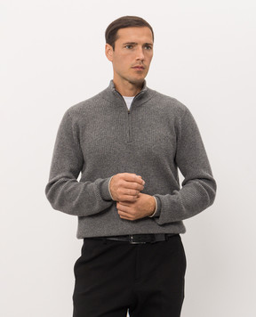 Peserico Gray cashmere jumper with zipper R59535F12E9010