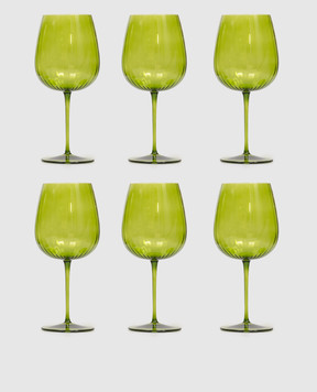 La Reine Set of green glasses ROMANTIC 6 pcs OPIUM75ROMANTIC