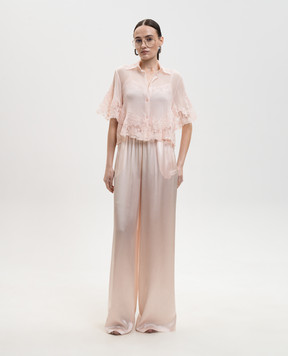 Ermanno Scervino Pink silk blouse with lace D482K718APCSQYE