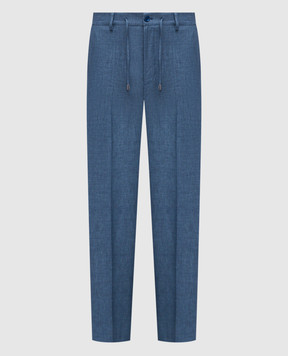 Stefano Ricci Blue linen, wool and silk pants M1T6100018B127HA