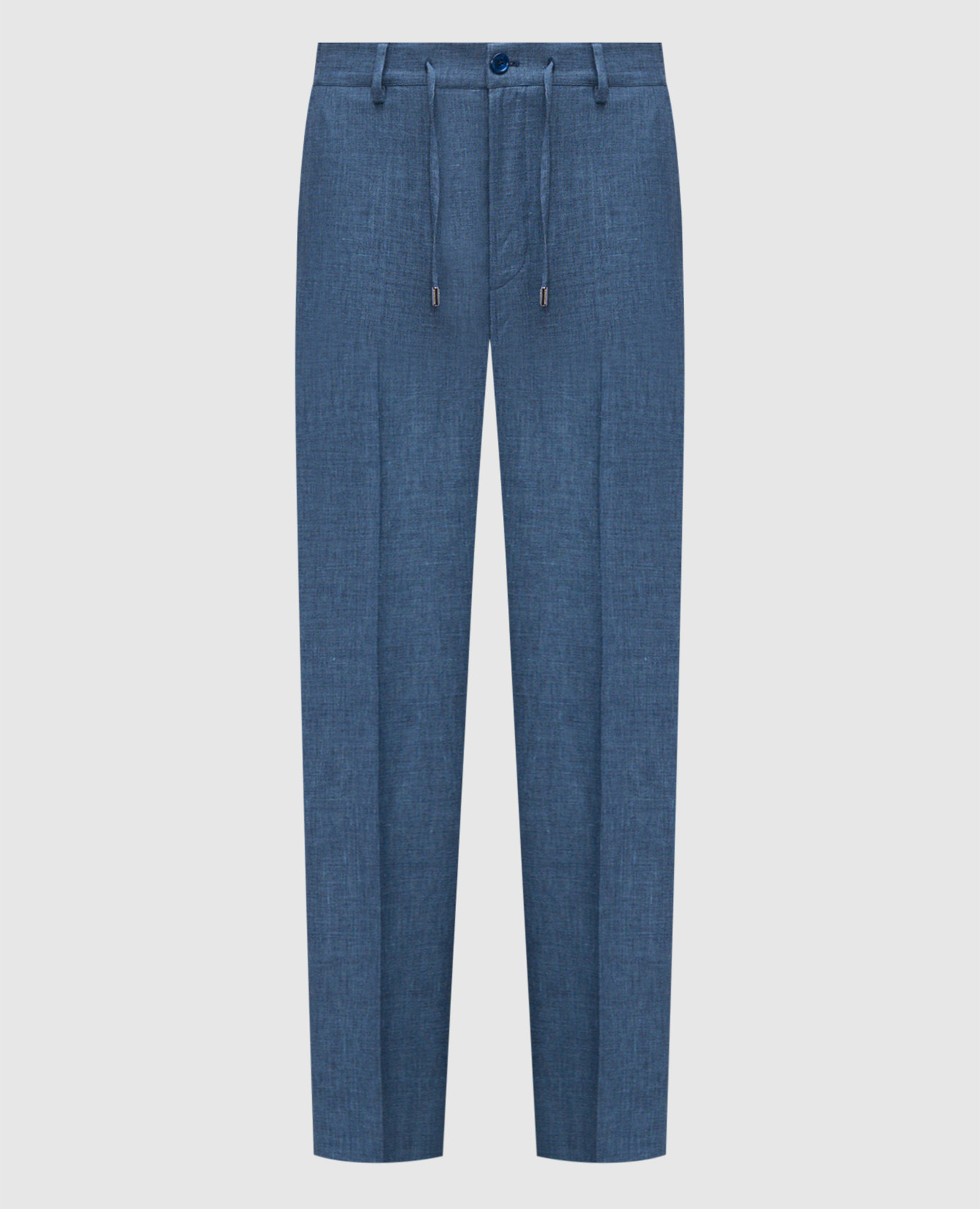 Blue linen, wool and silk pants