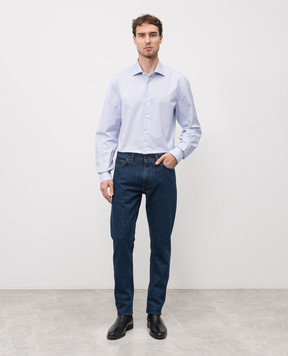 ISAIA Blue jeans with a patch PND005DJ125