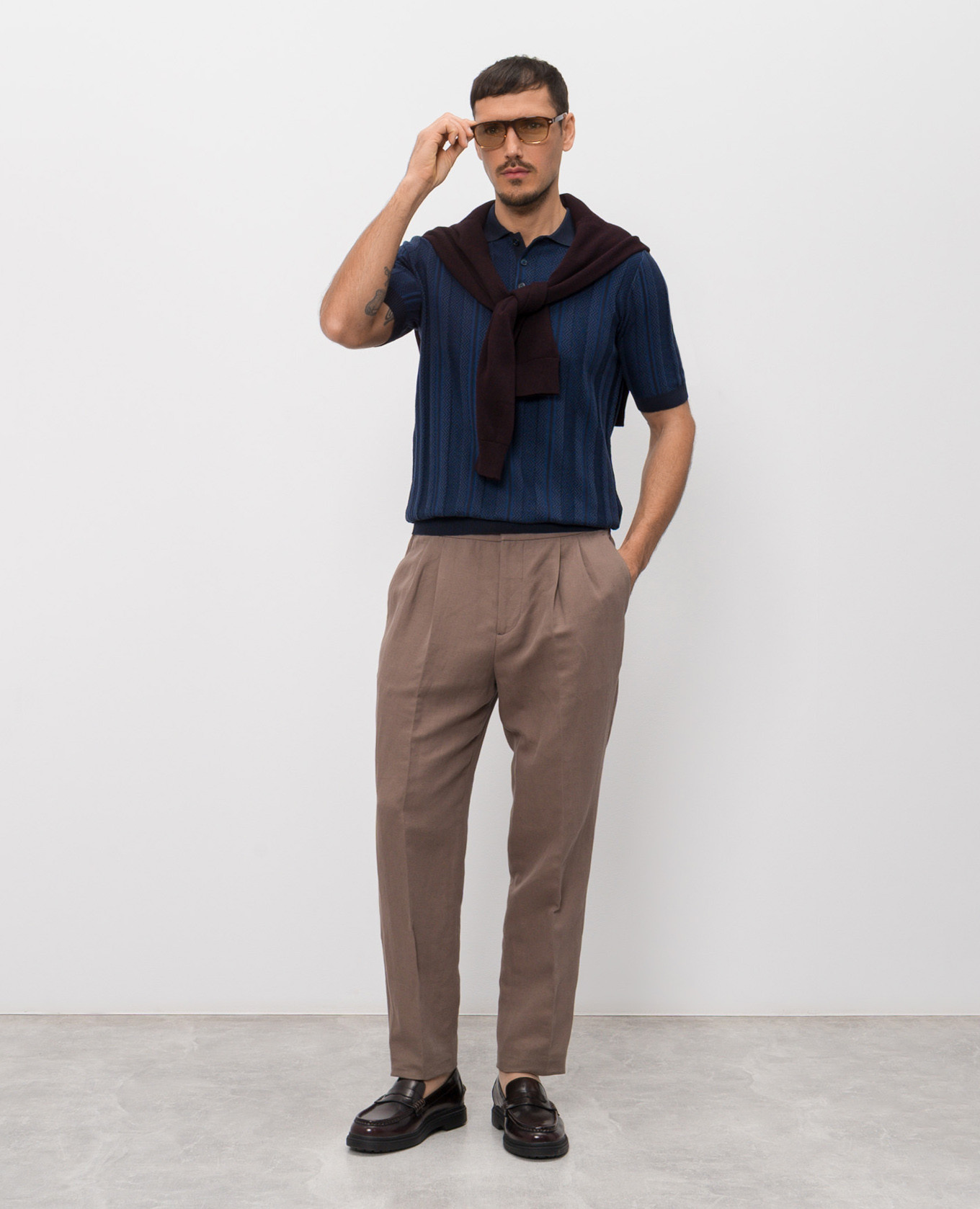 

Blue polo shirt with pattern Brunello Cucinelli