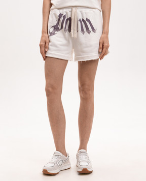 Palm Angels White shorts with logo print PWCI017S26FLE001
