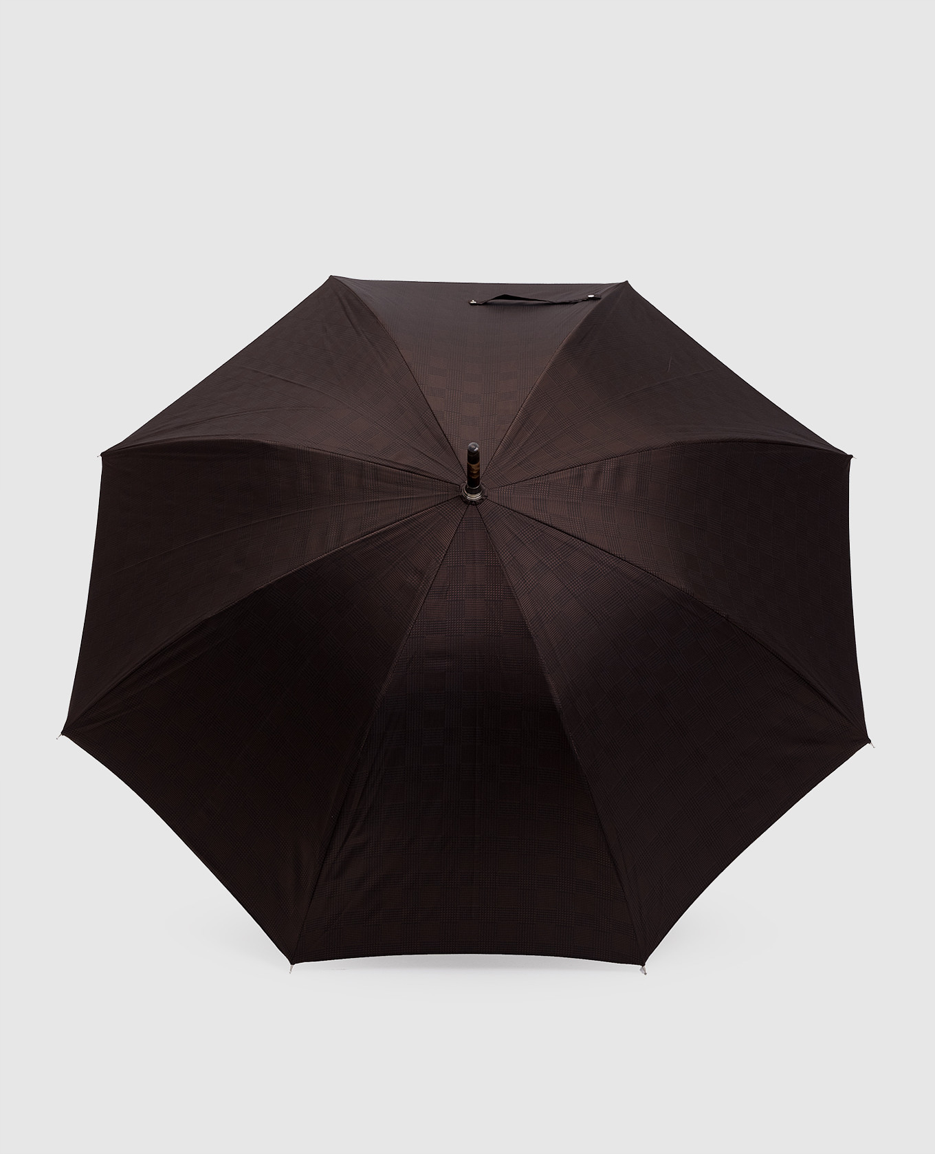 

Brown checked cane umbrella Pasotti