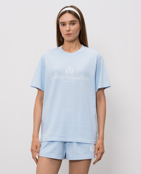 Sporty & Rich H&W Crest Blue T-Shirt TO119710241BL90