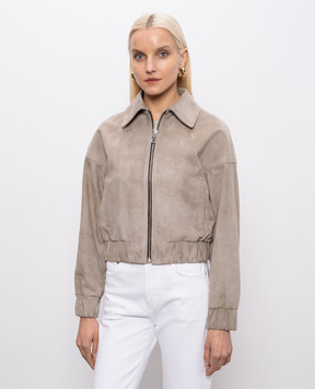 Babe Pay Pls Beige cropped suede jacket 2523SUEDE