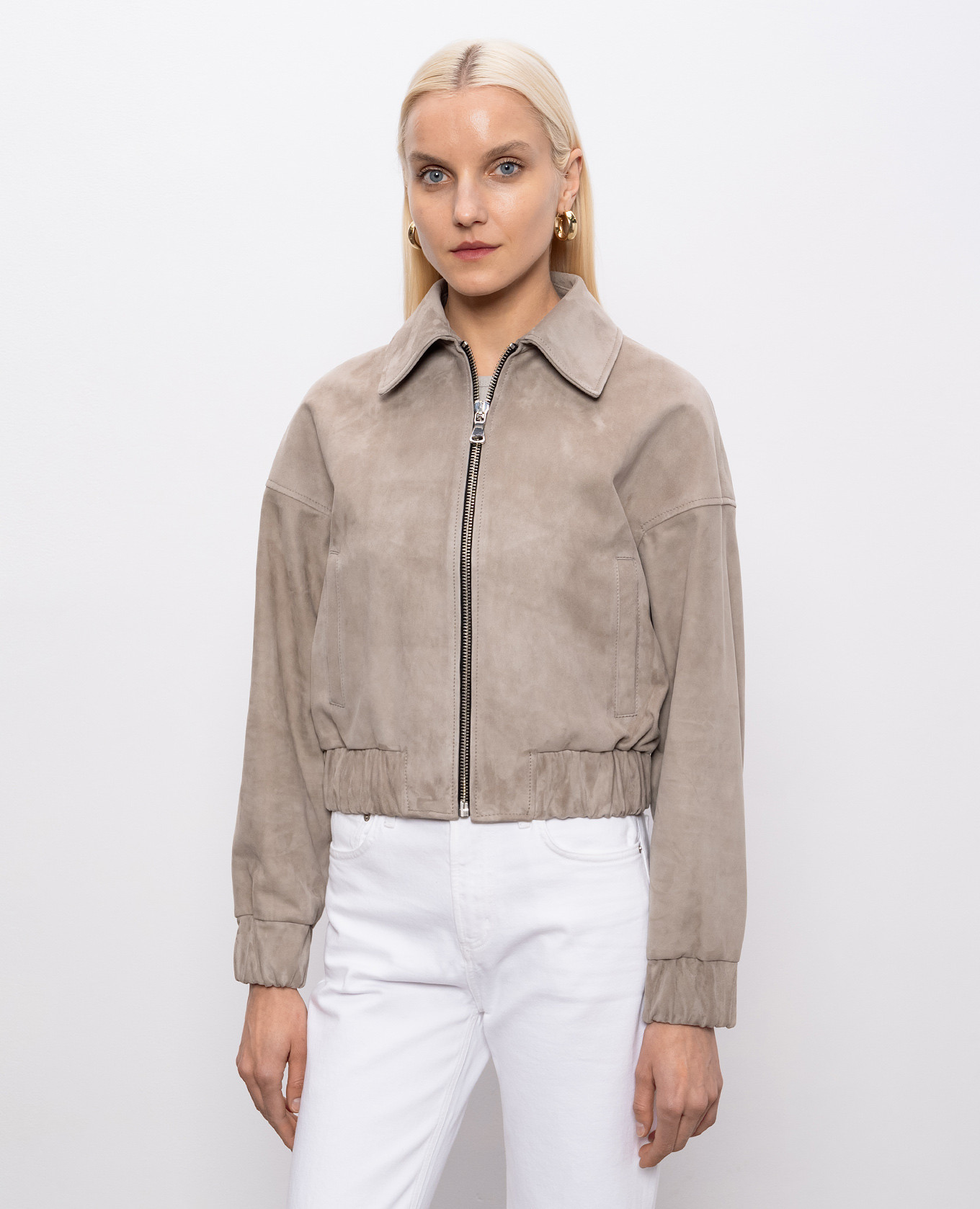 

Beige cropped suede jacket Babe Pay Pls