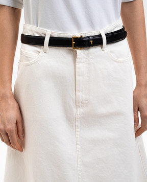 Ami Paris Black leather belt with emblem UBL029AL0104