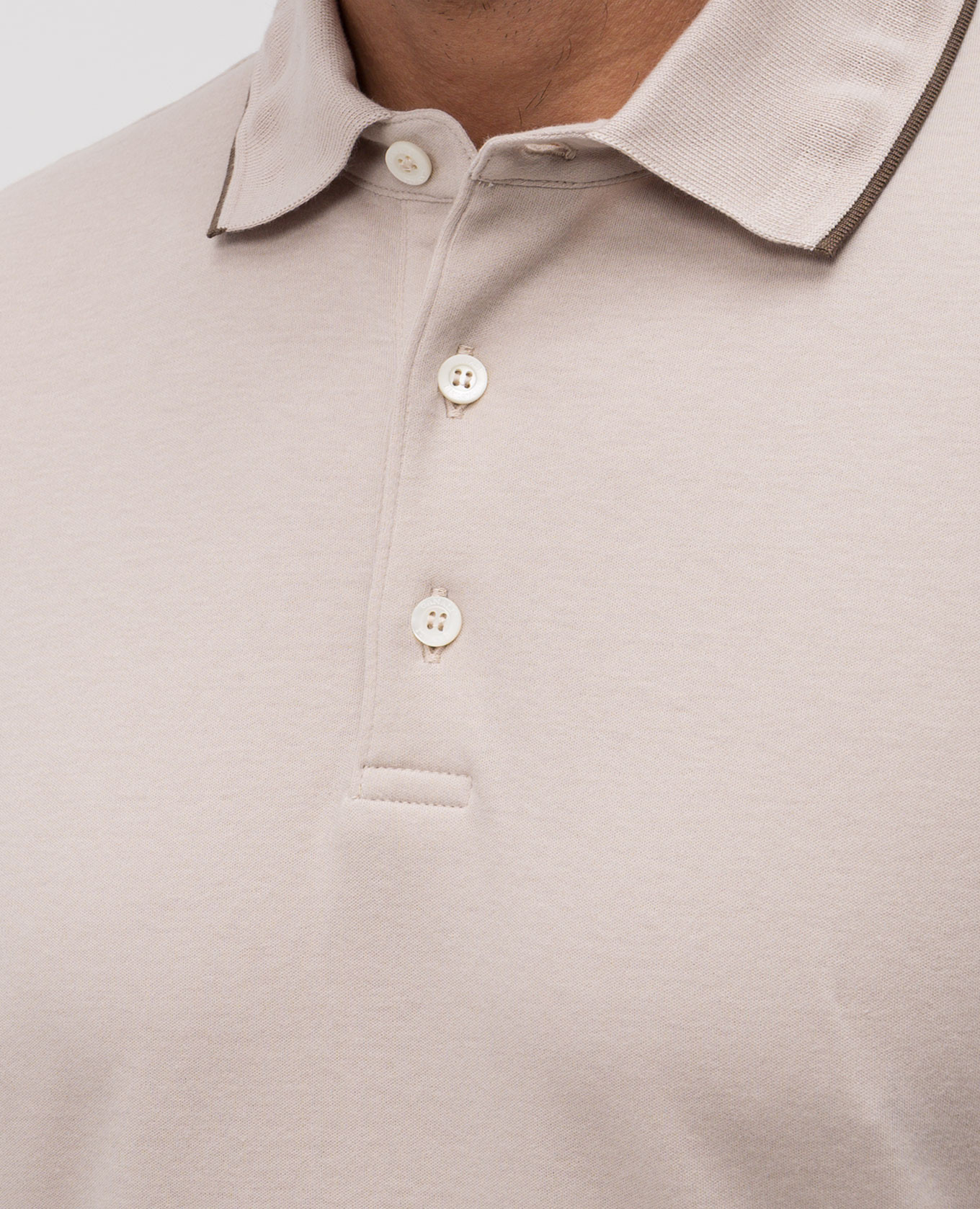 

Beige cashmere polo Canali