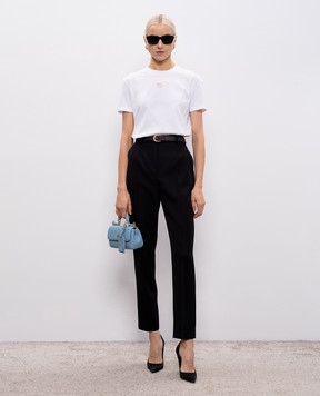 Dolce&Gabbana White T-shirt with DG embroidery F8V42ZGDDL7