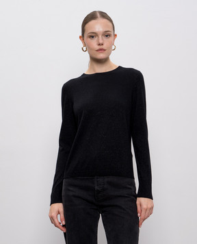 Allude Black merino wool jumper with lurex 25564100