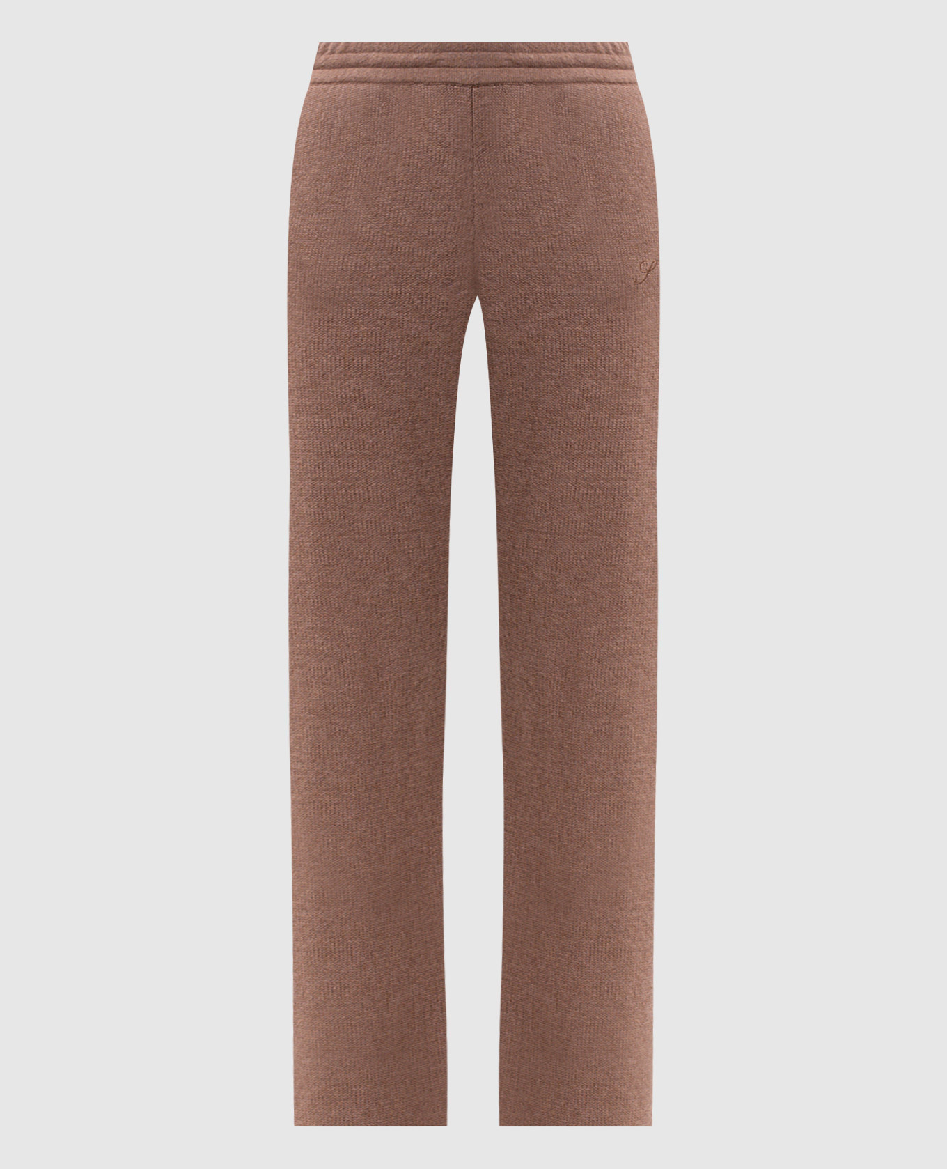 Beige Kaschmir- und Wollhose
