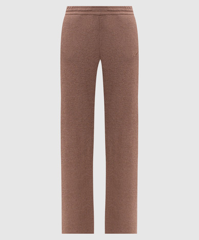 Beige cashmere and wool pants