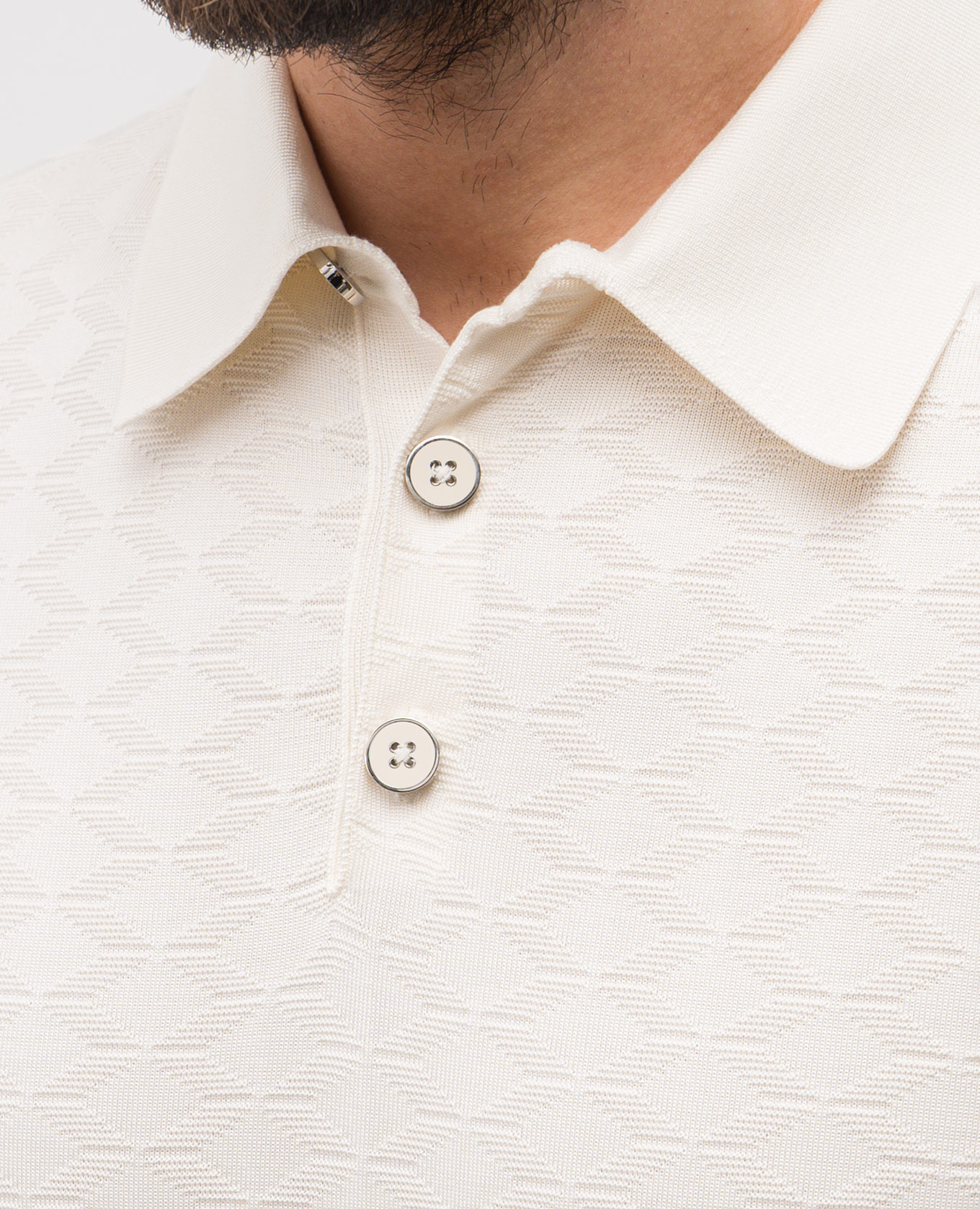 White patterned silk polo shirt Dolce&Gabbana 5