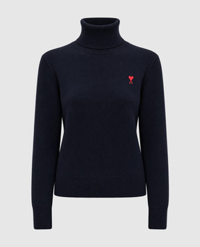 Ami Paris Blue merino wool golf FKS827001