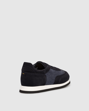 Doucal's Blue combination sneakers with logo DU3389ATLARZ756