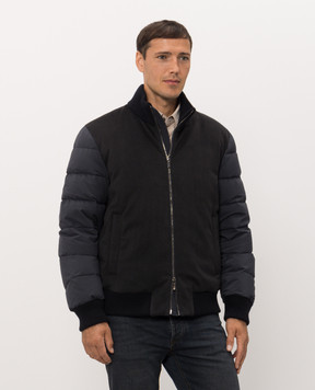 Peserico Blue down jacket with logo patch R52310B6717