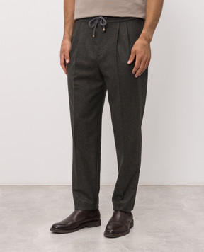 Brunello Cucinelli Dark green wool pants M038PE1710