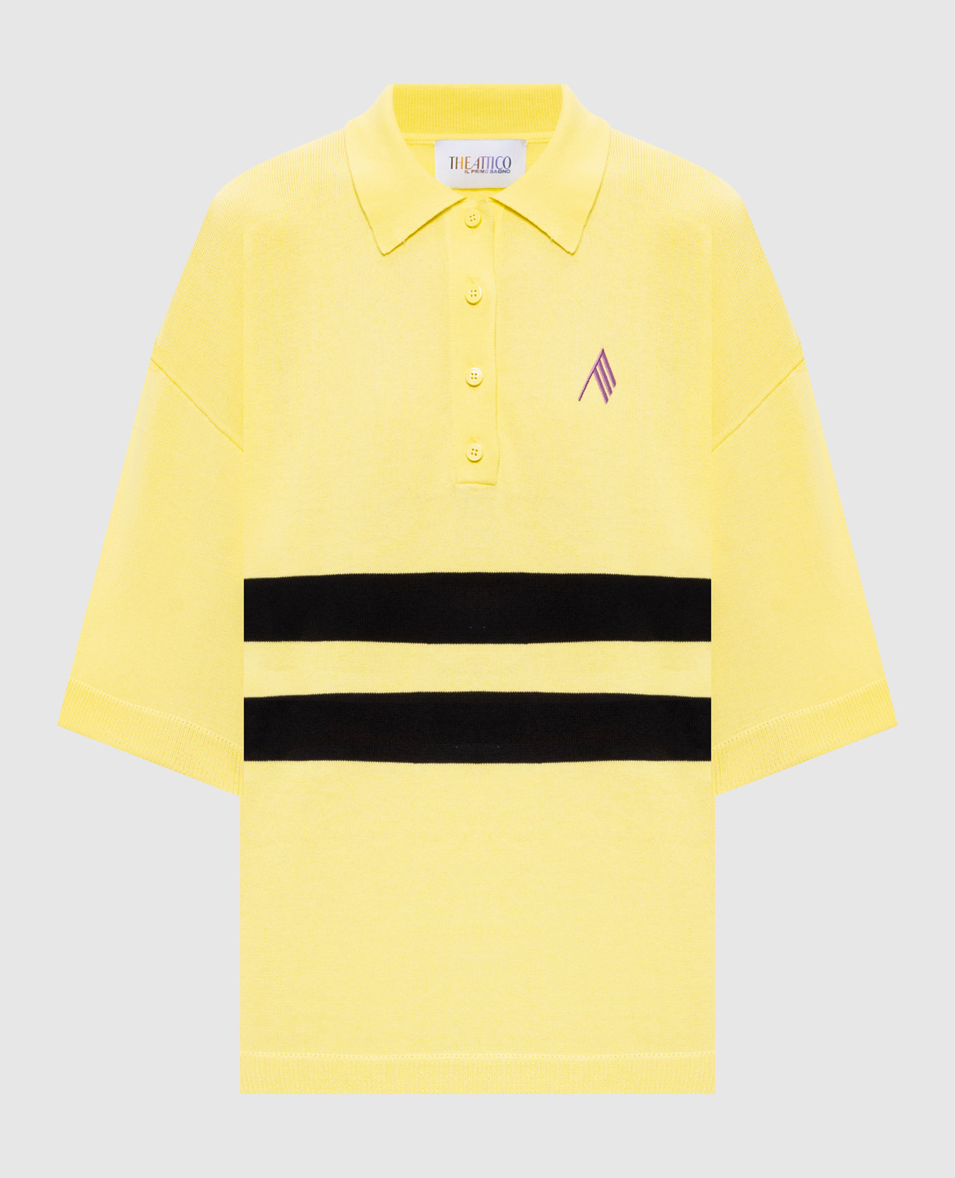 Polo jaune avec emblème brodé
