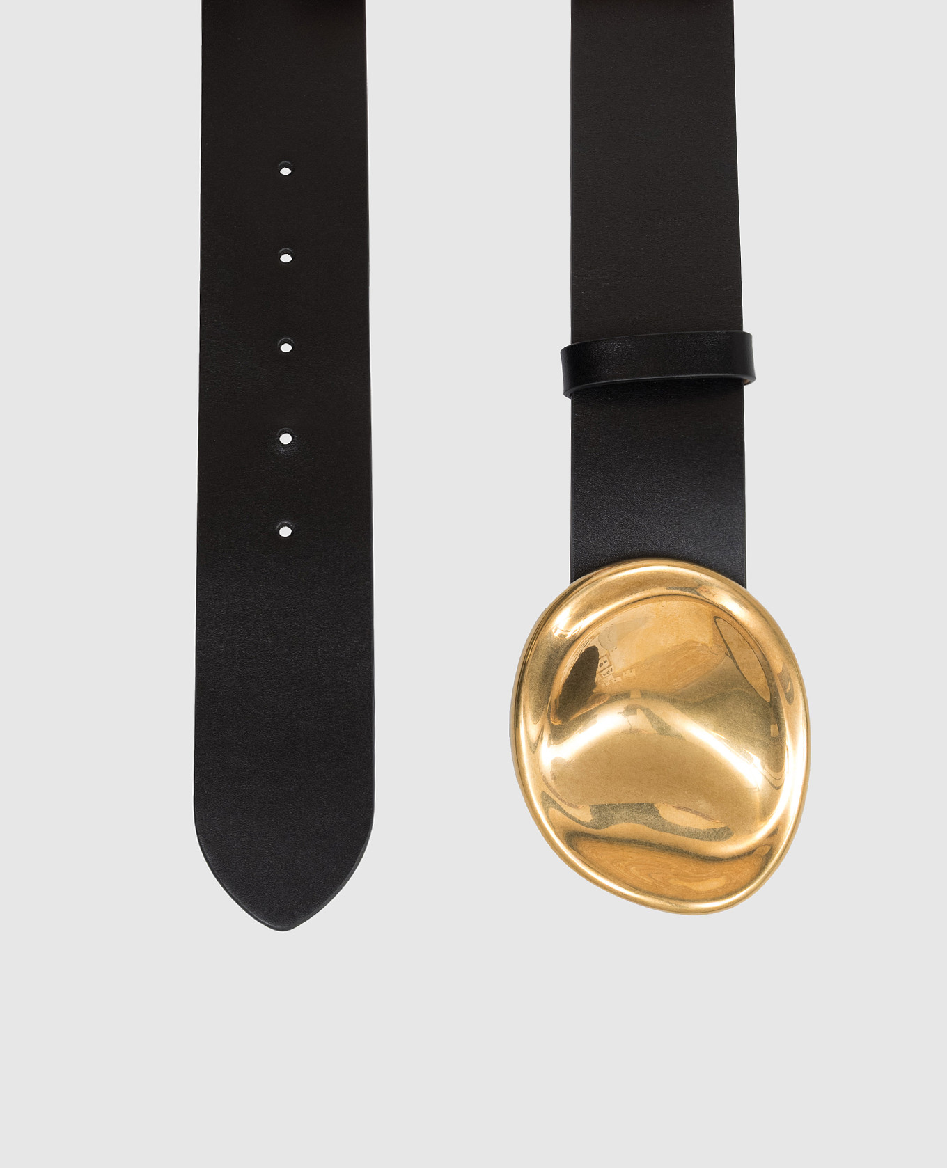 

Keefe Black Leather Belt Khaite