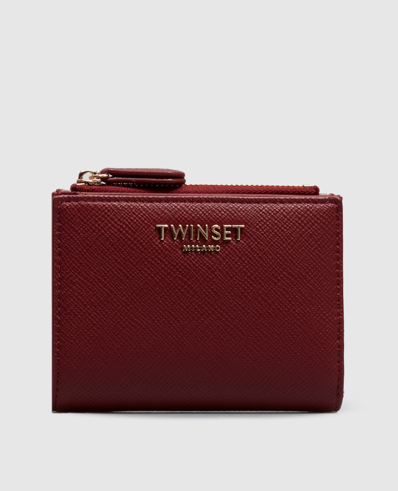 Burgundy purse with logo