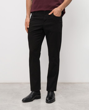 Stefano Ricci Black pants with logo patch M8T61B0070TFANT