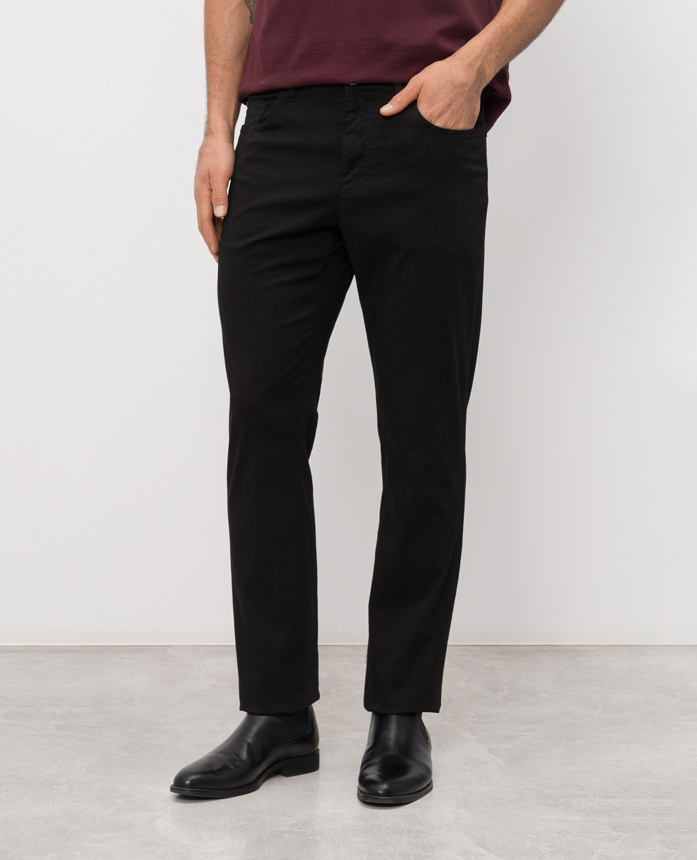 

Black pants with logo patch Stefano Ricci