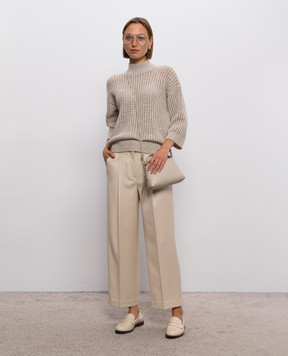 Peserico Beige wool sweater with sequins A99245F05G9100