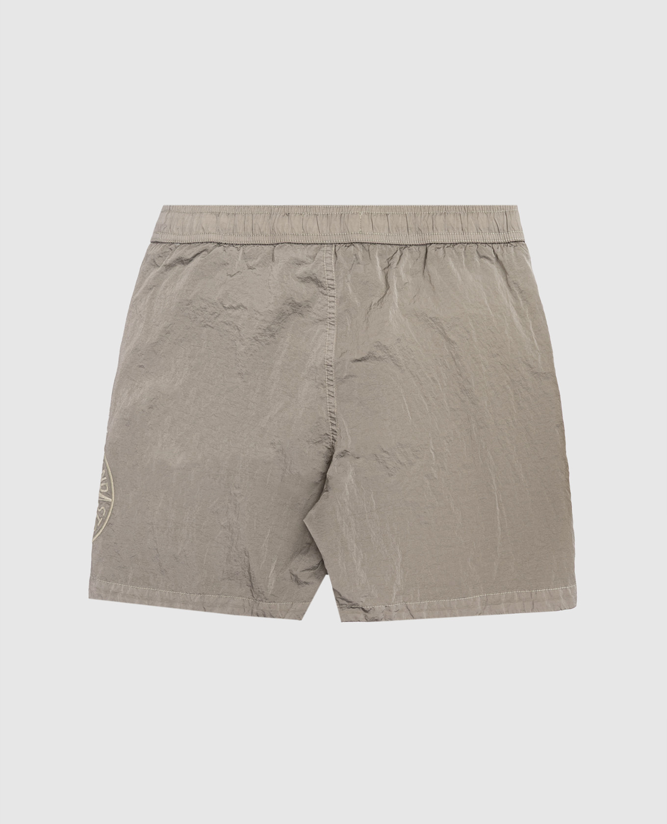 

Children's khaki shorts with embroidered emblem Stone Island