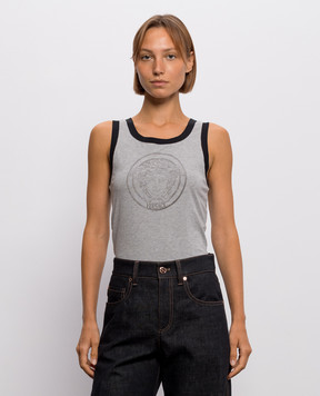Versace Grey melange T-shirt with print 10260031A18731