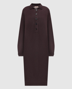 Twinset Brown midi dress with wool 252TF3020