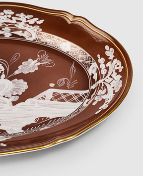 Ginori 1735 Oriente Italiano brown porcelain oval dish 003RG00FVS130010340