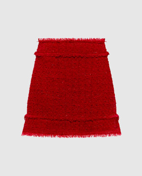 Dolce&Gabbana Red tweed skirt with lurex F4DECTHJMRM
