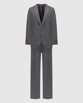 Stefano Ricci Grey melange wool and silk suit M1SFM2T819WK003Q