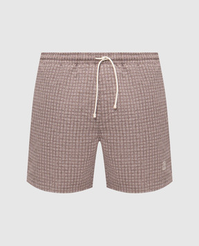 Brunello Cucinelli Brown printed swim shorts MR847043