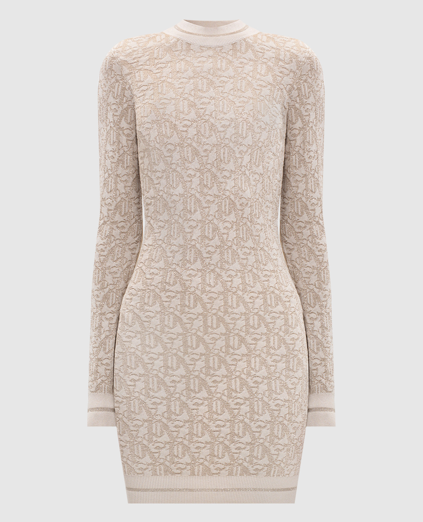 

Beige mini dress with lurex Palm Angels