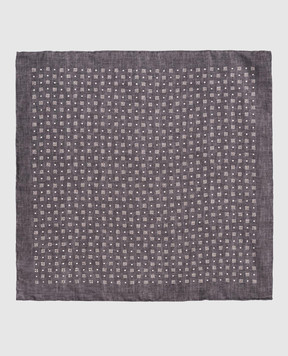 Brunello Cucinelli Gray patterned silk pachet MX8700091