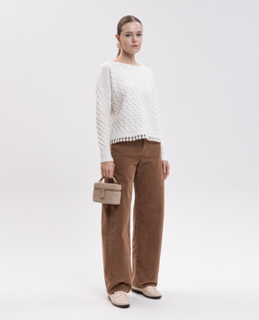 Twinset Ivory sweater with textured pattern 262AP3282