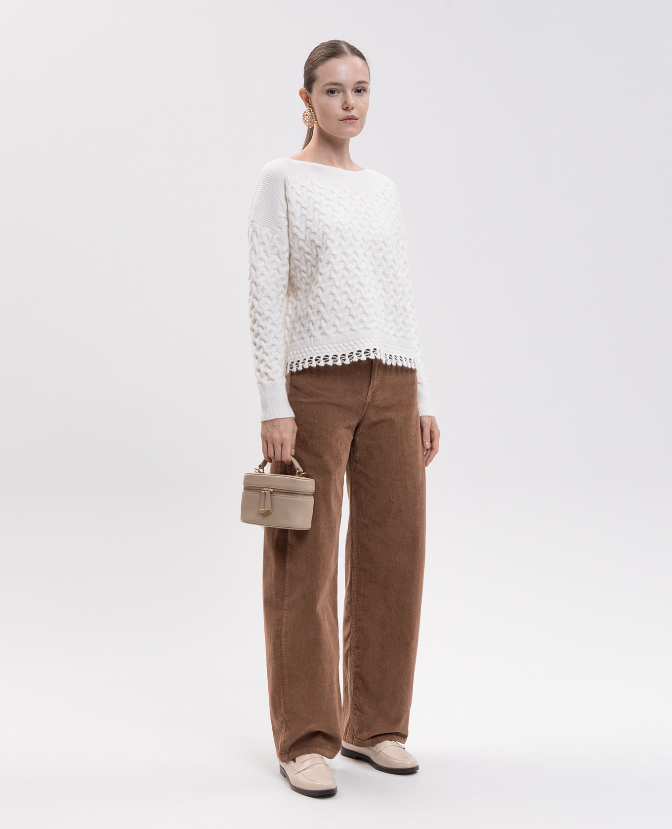 Ivory sweater with textured pattern Twinset 2