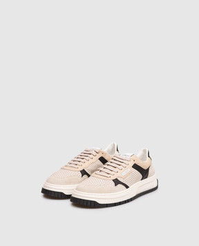 Iceberg Beige leather sneakers with perforations IU1751B