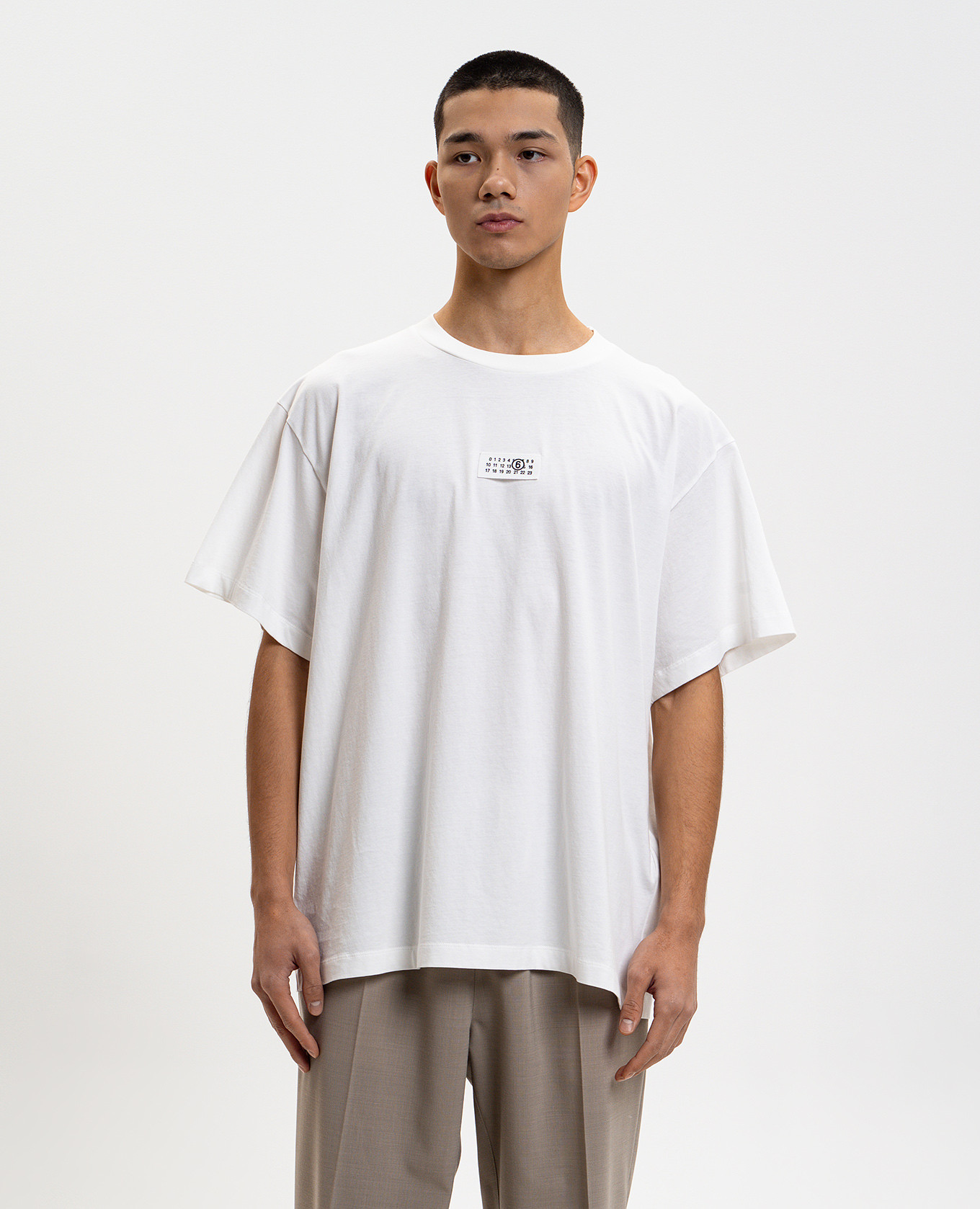 

White T-shirt with logo patch Maison Margiela MM6