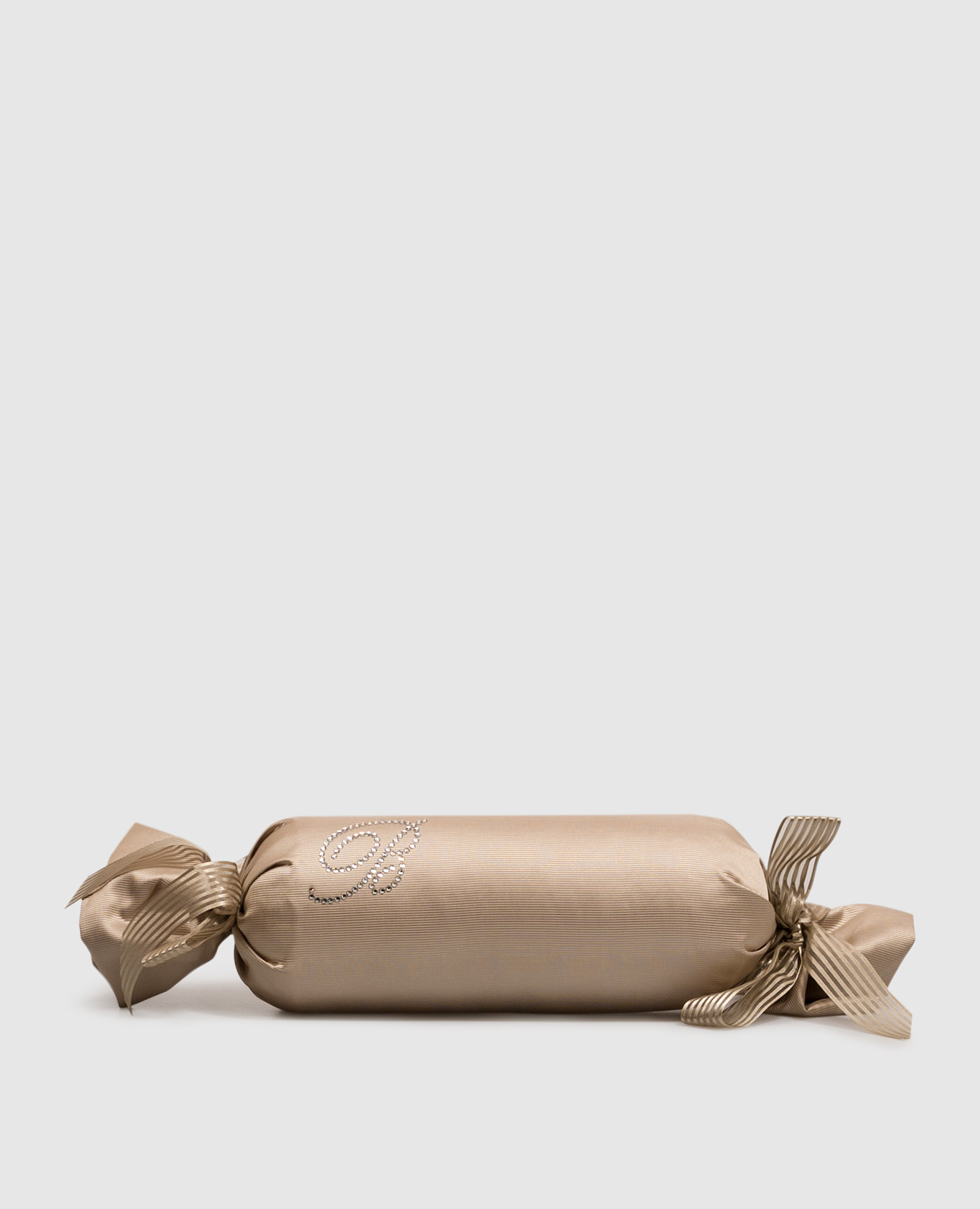 Beige decorative neck pillow with crystals