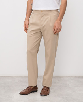 ISAIA Beige silk pants PNC04721070