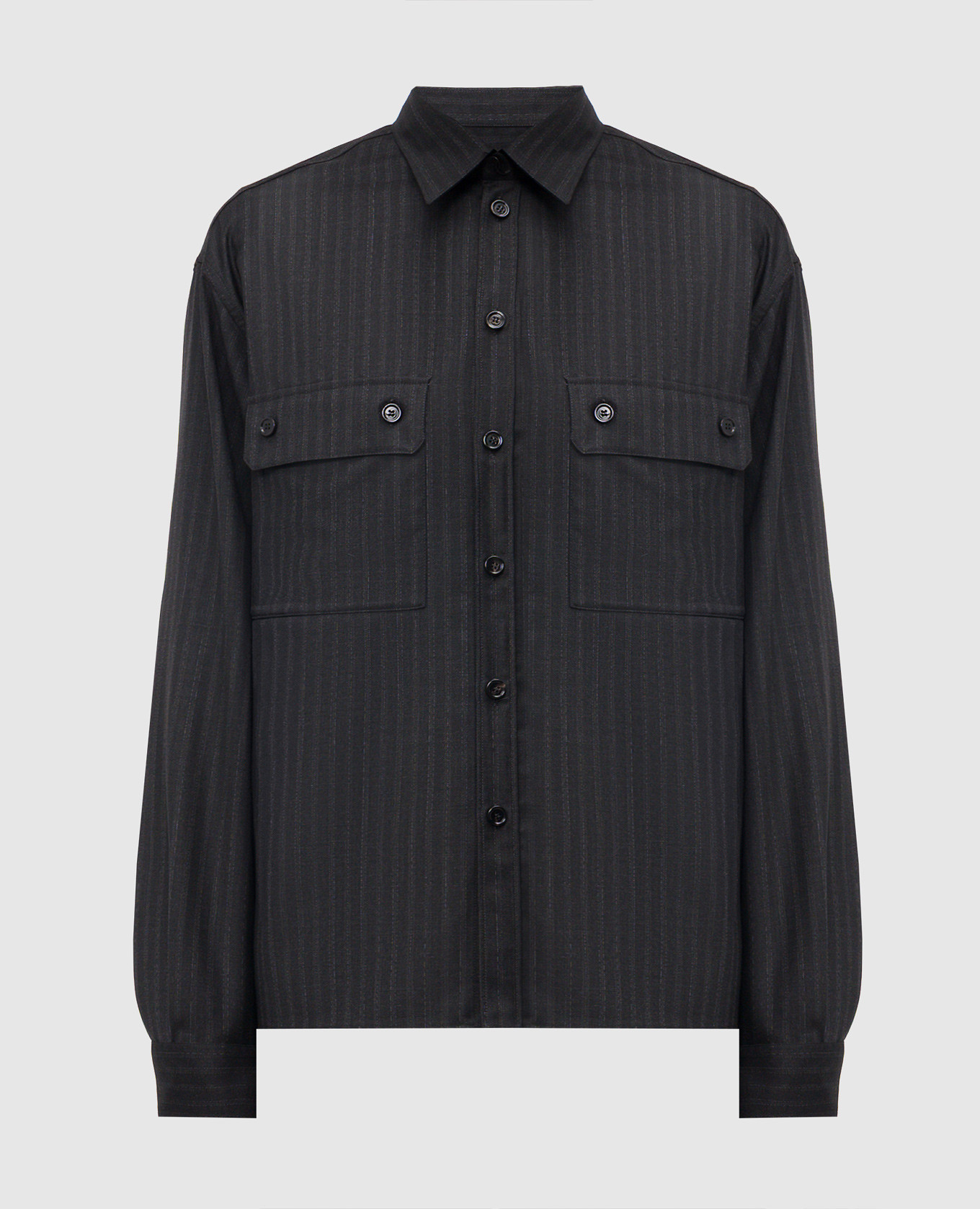 Black striped wool shirt