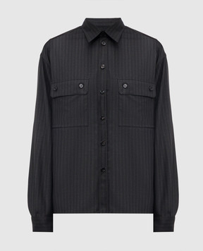 Dolce&Gabbana Black striped wool shirt G5OG7TFR2ZX