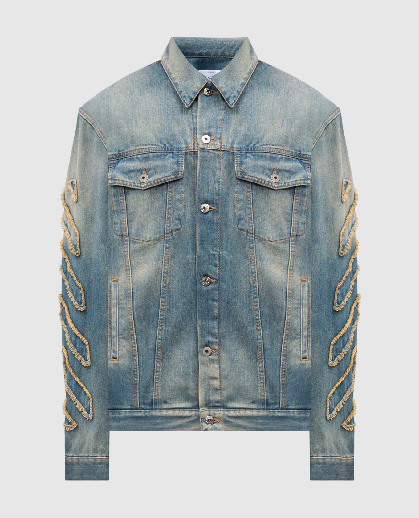 Blue denim jacket with a distressed effect Off-White